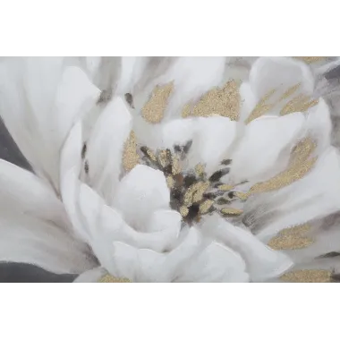 OBRAZ NA PŁÓTNIE WHITE/GOLD FLOWER 80X3,7X100 cm